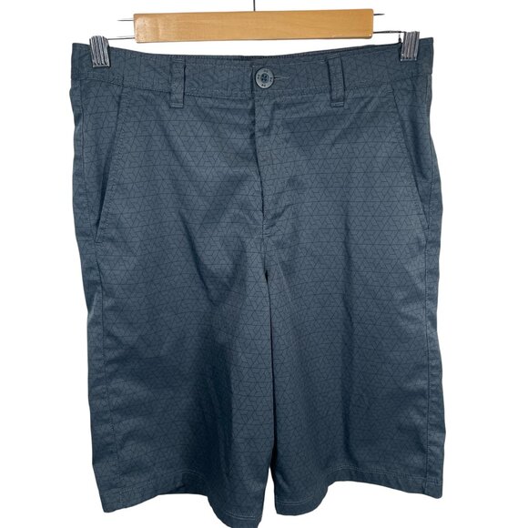 Under Armour Boys Golf Shorts Size 18 Blue Green Geometric Print Pockets - Picture 1 of 7
